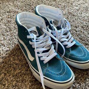 Teal high top Vans